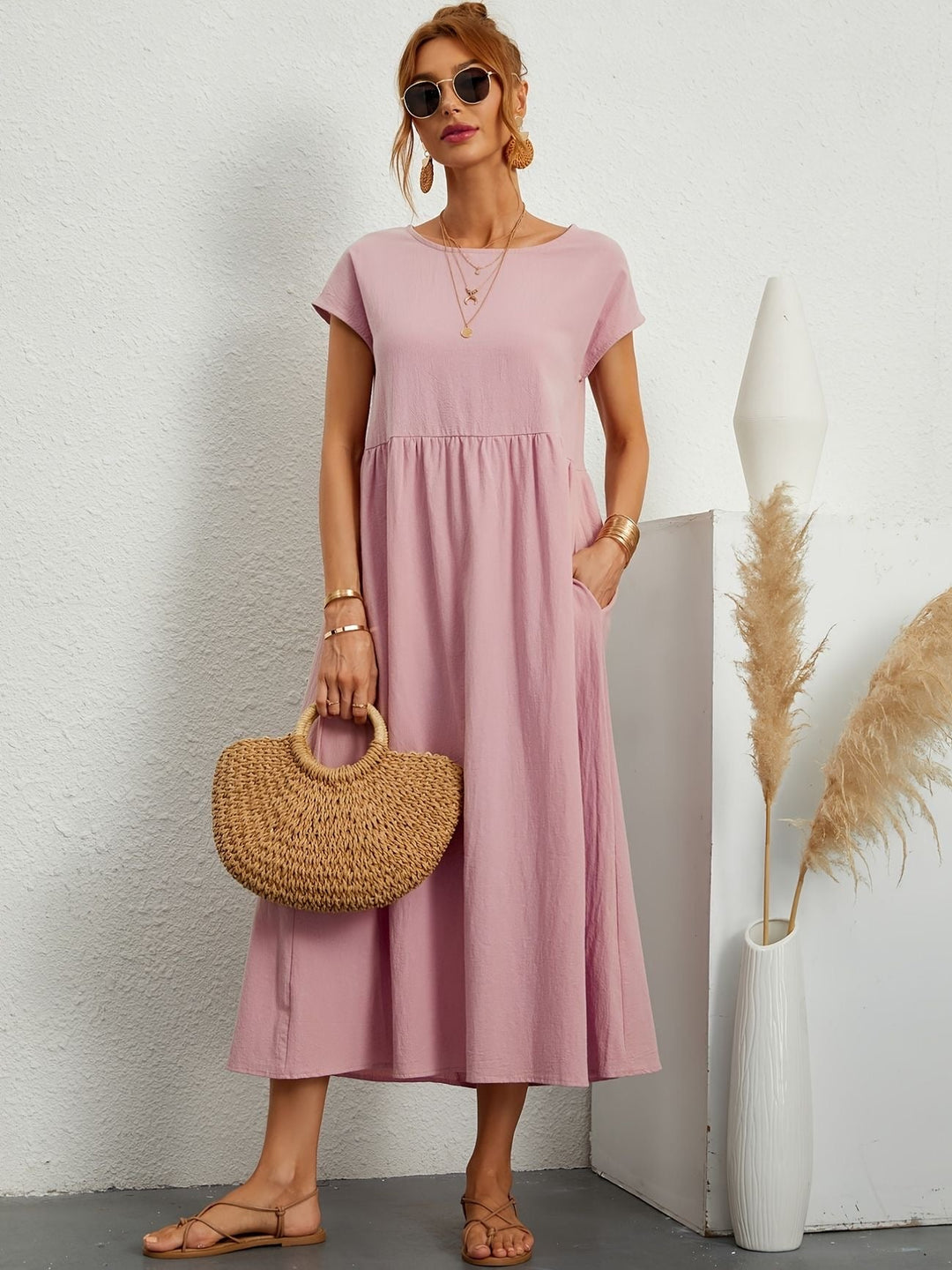 Irish | Solid Casual Midi Dress
