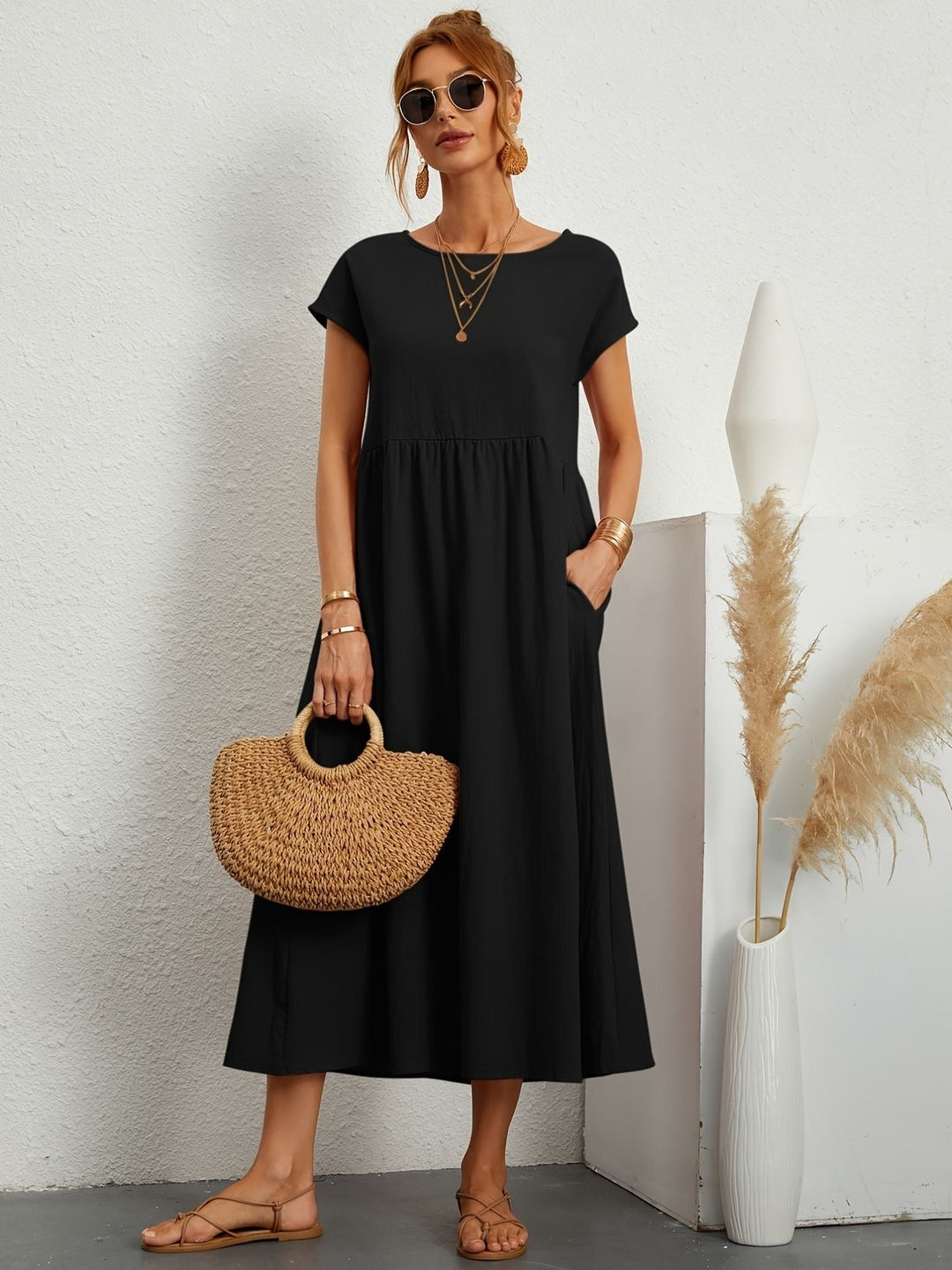 Irish | Solid Casual Midi Dress