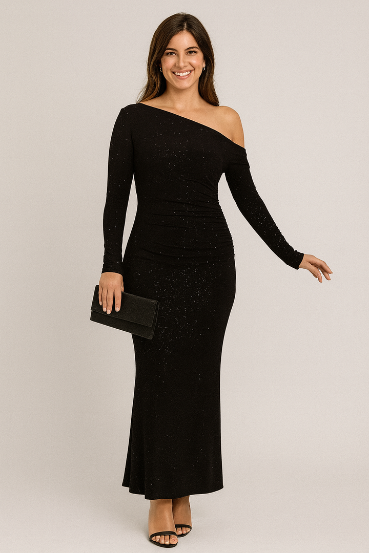 Moa | Glamorous Floor-Length Glitter Dress