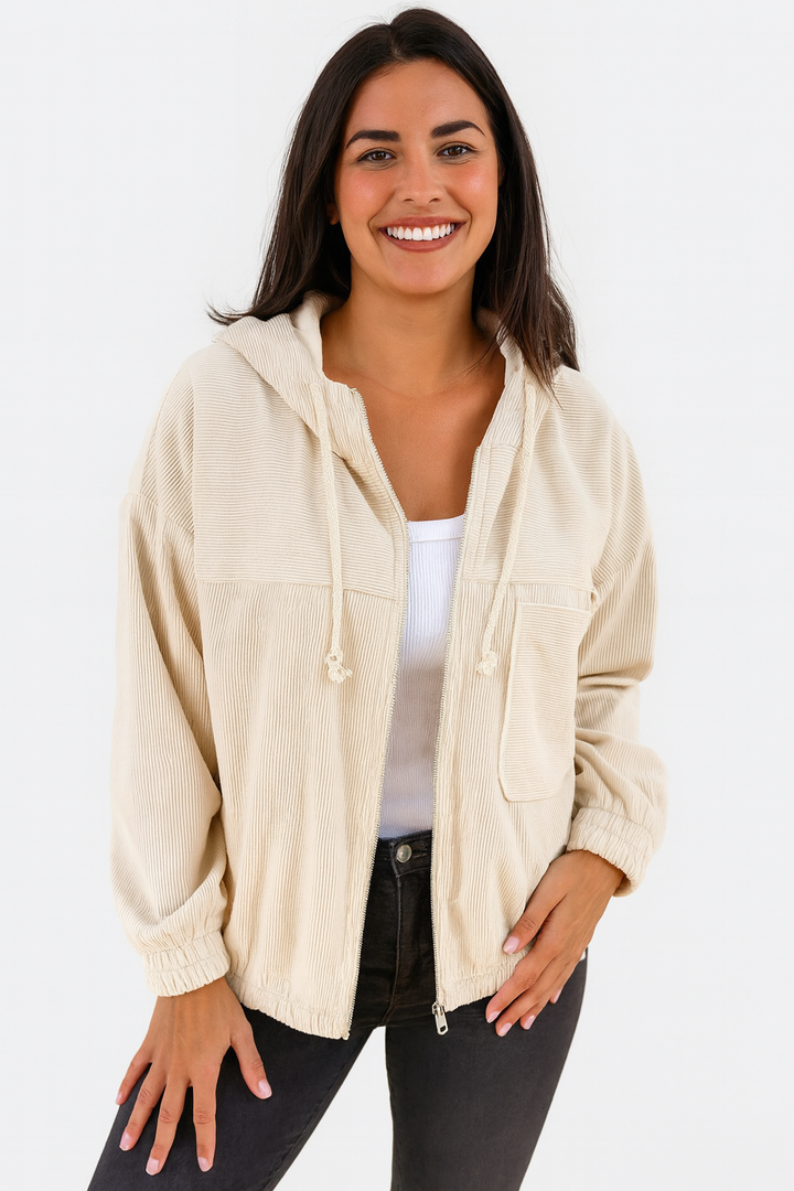 Mykhalah | Lightweight Hooded Zip-Up Jacket with Pockets