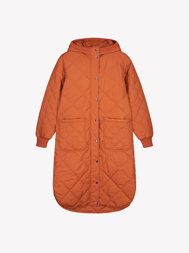 Solana | Elegant Longline Quilted Hooded Coat