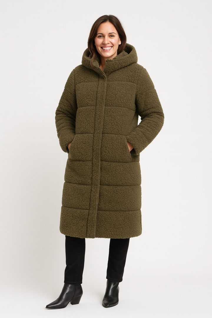 Nia | Cozy Long Teddy Oversized Puffer Coat