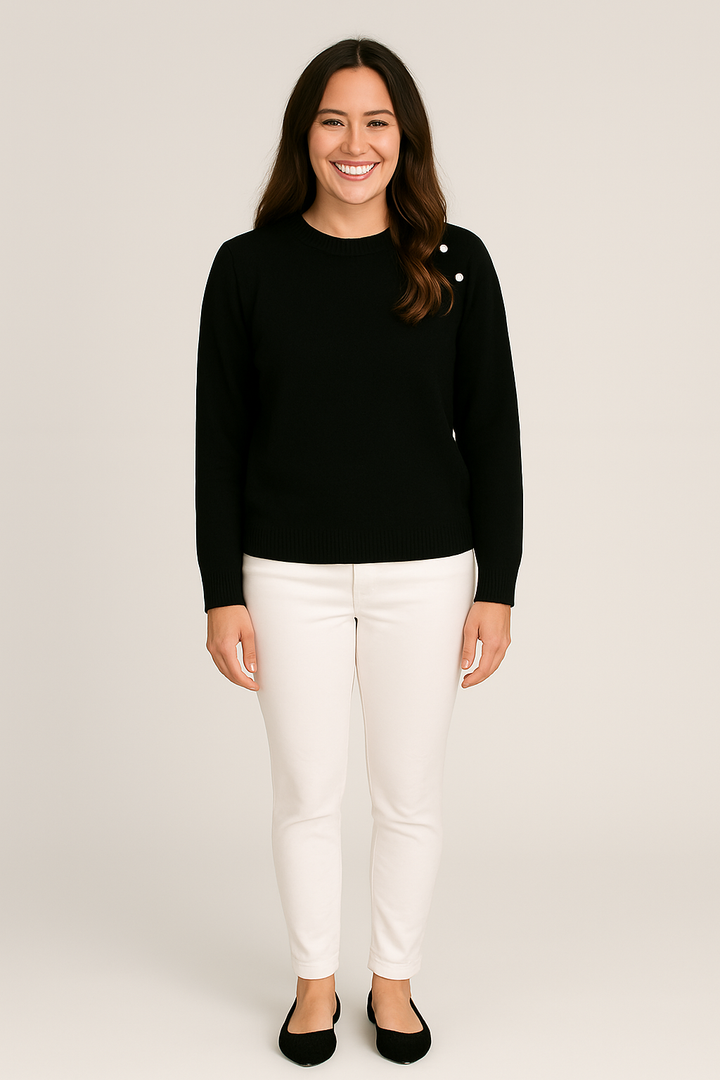 Nivelle | Timeless Button-Trim Asymmetric Sweater