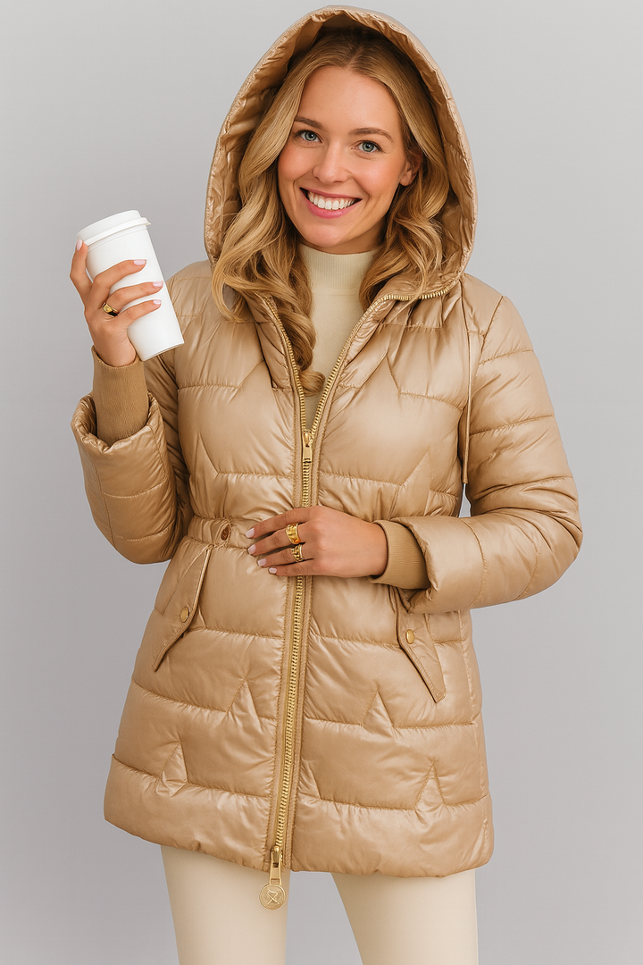 Nolwen | Elegant Winter Coat with Hood and Light Padding