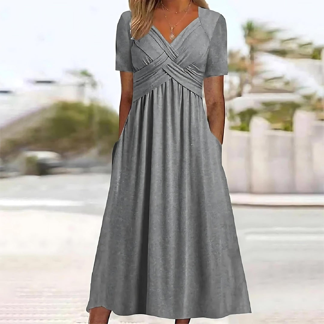 Rona | Solid Midi Dress