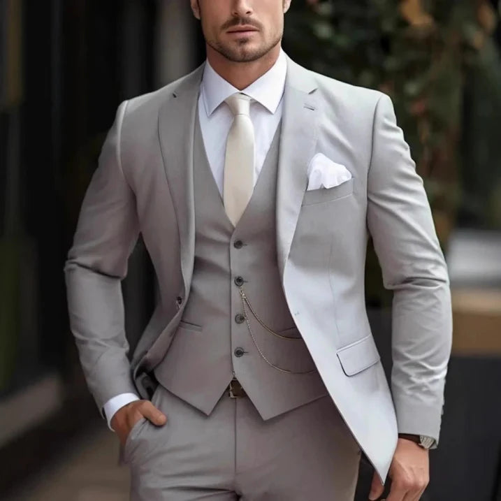 Renwick | Elegant Three-Piece Slim Fit Wedding Guest Suit