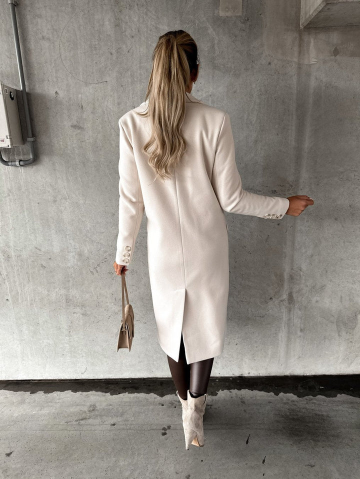 Yalena | Elegant Long Double-Breasted Coat