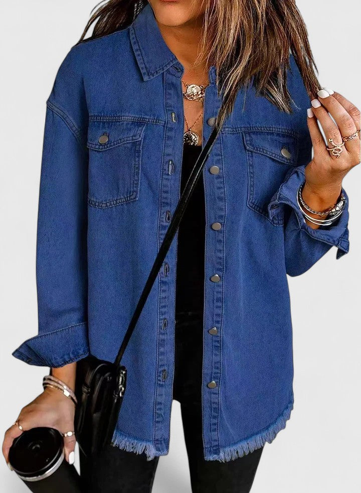 Hailee | Oversized Denim Jacket with Button Front
