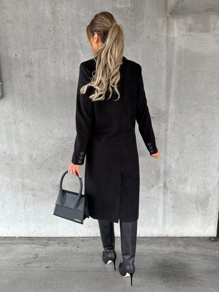 Yalena | Elegant Long Double-Breasted Coat