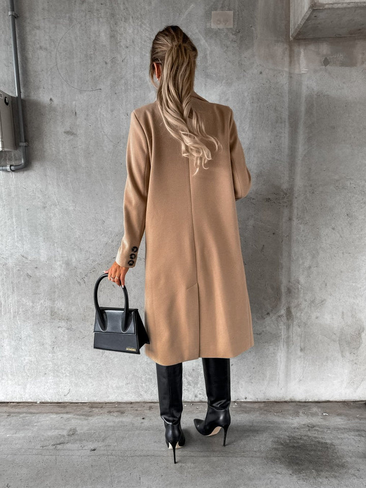 Yalena | Elegant Long Double-Breasted Coat