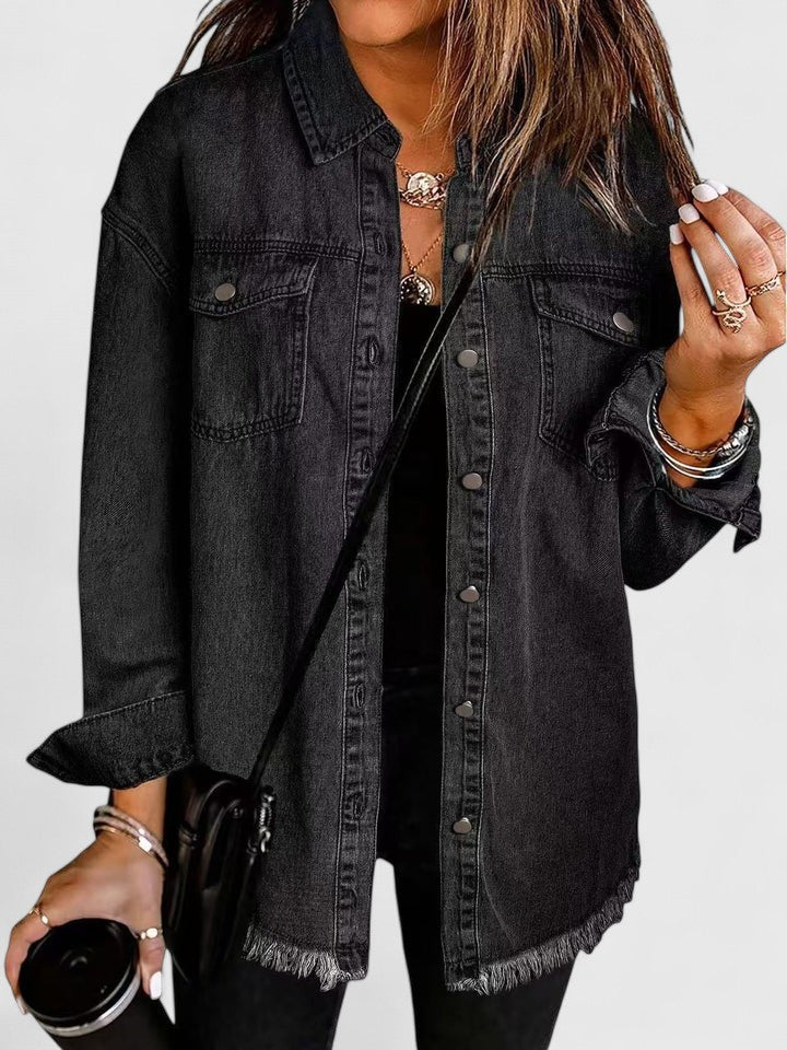 Hailee | Oversized Denim Jacket with Button Front