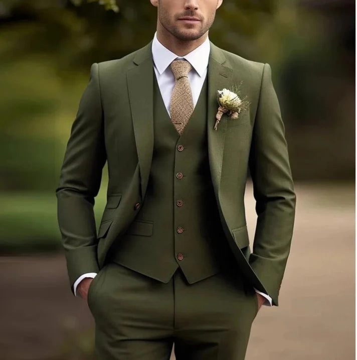 Renwick | Elegant Three-Piece Slim Fit Wedding Guest Suit