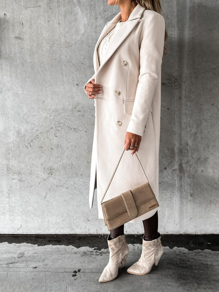 Yalena | Elegant Long Double-Breasted Coat