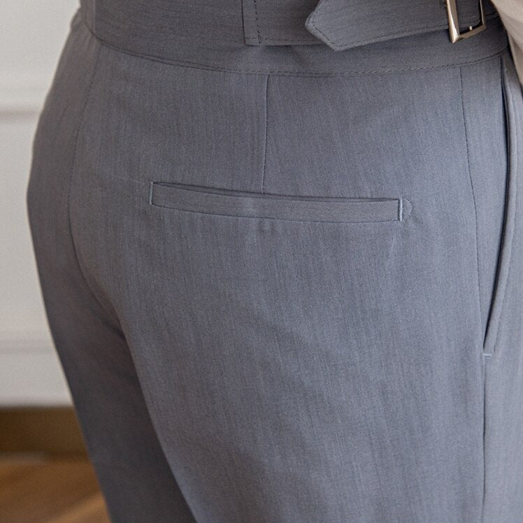 Caleb | Elegant High-Waisted Pleated Pants