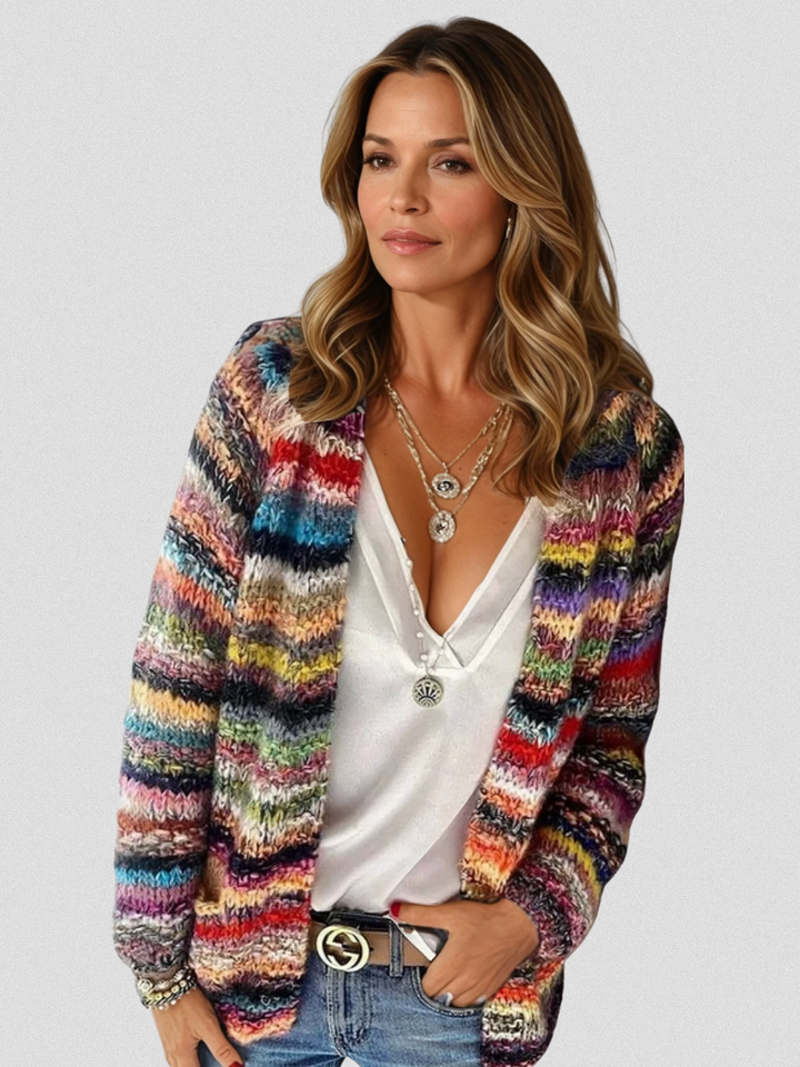 Jovana | Colorful Relaxed-Fit Textured Knit Cardigan