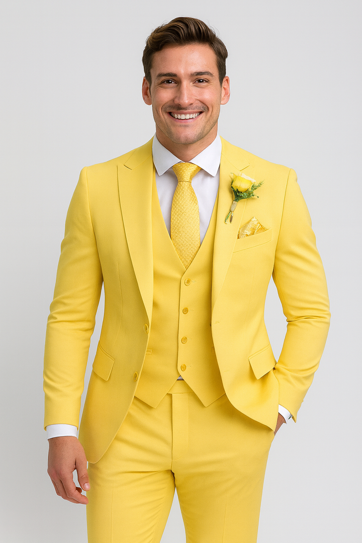 Renwick | Elegant Three-Piece Slim Fit Wedding Guest Suit