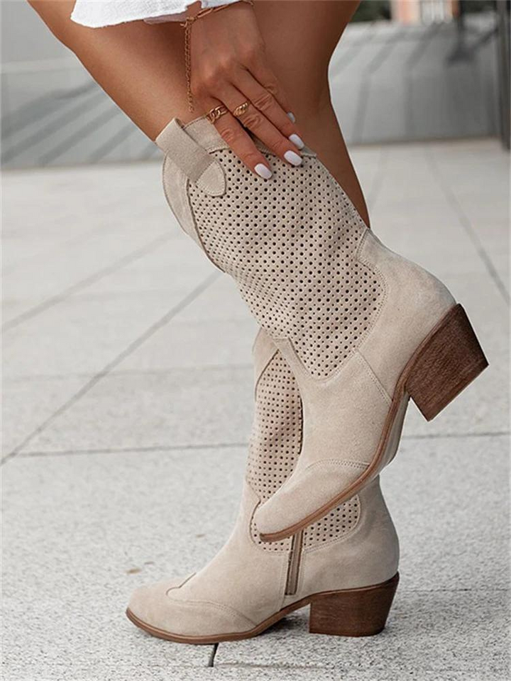 Adalyn | Classic Low Heel Stylish Cowboy Boots
