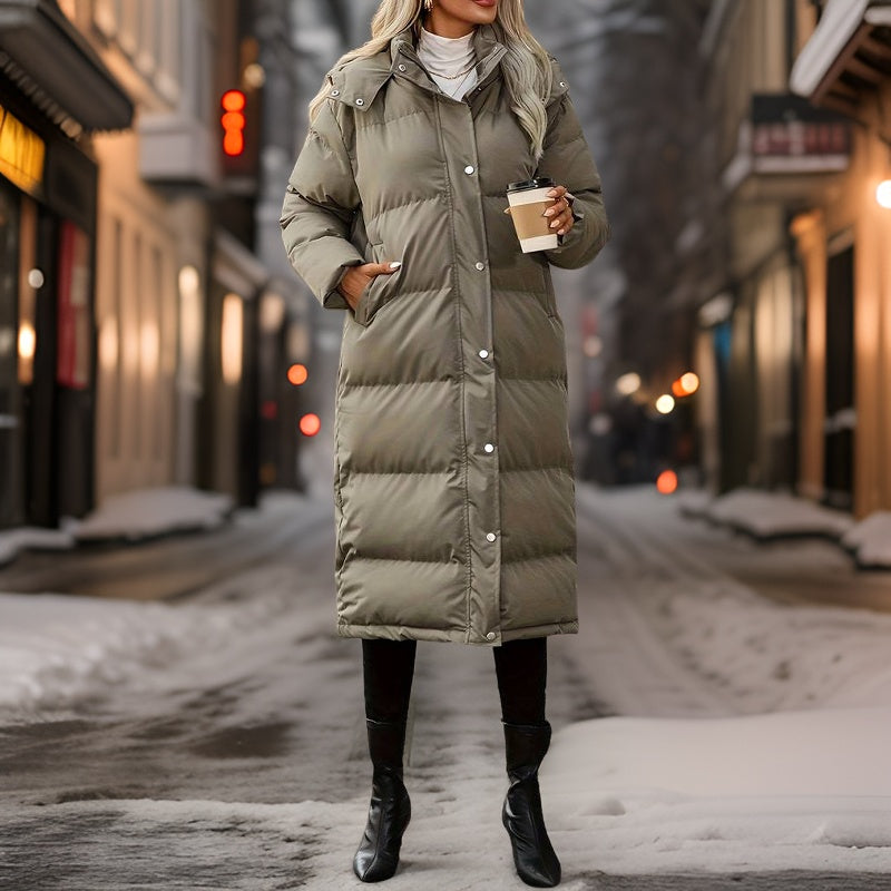 Devon | Cozy Long Quilted Hooded Puffer Coat