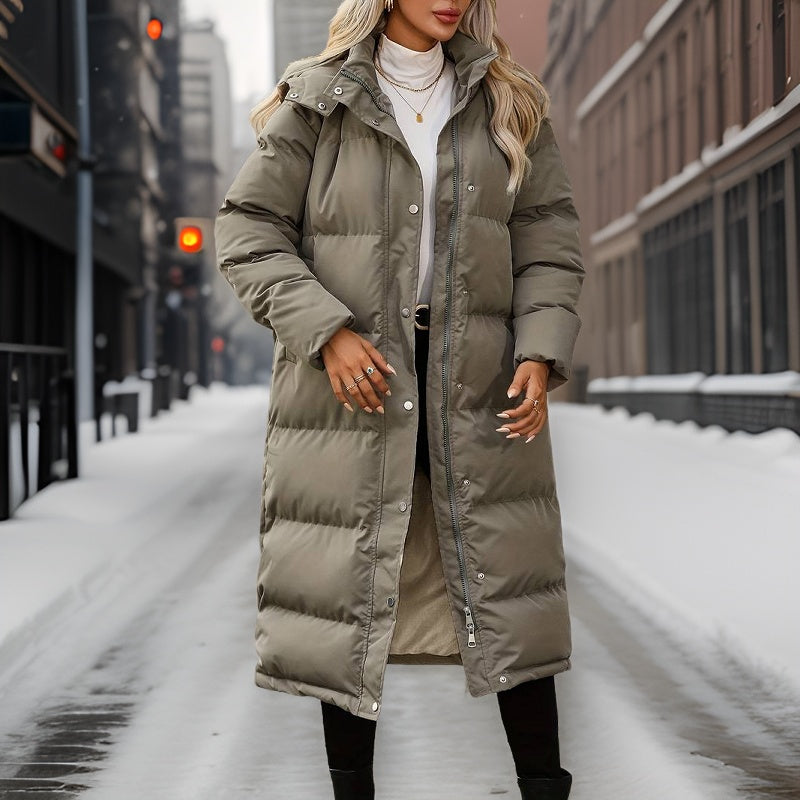 Devon | Cozy Long Quilted Hooded Puffer Coat