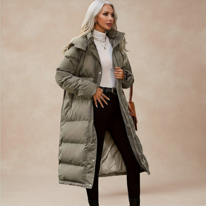 Devon | Cozy Long Quilted Hooded Puffer Coat