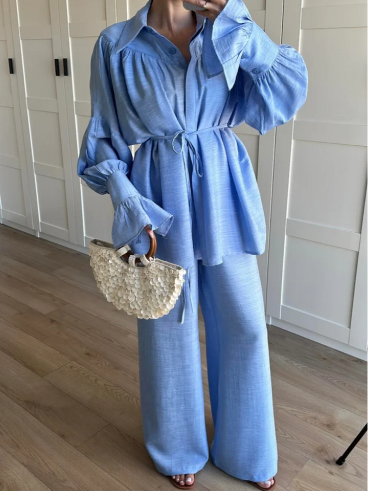 Lynn | Casual Two-Piece Set with Wide-Leg Pants