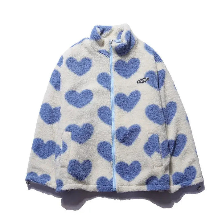 Rhian | Cozy  Reversible Heart-Pattern Jacket