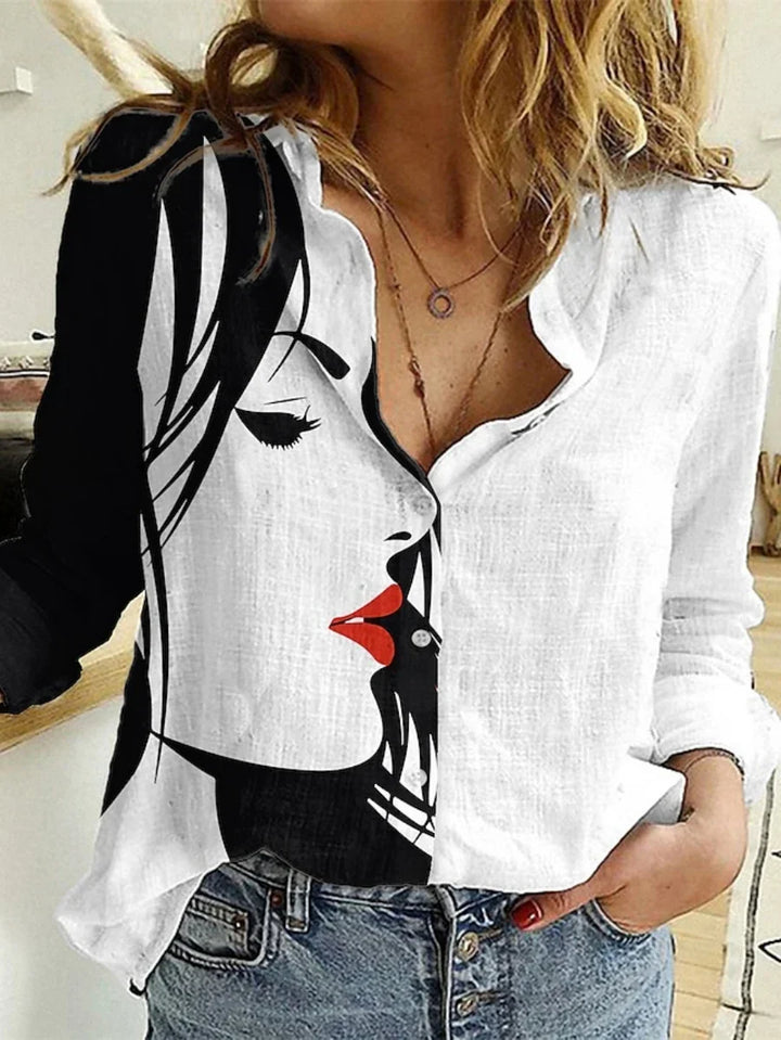 Donna | Button-Down Printed Blouse