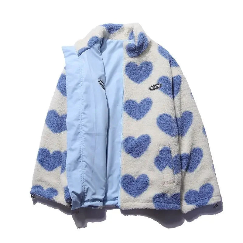 Rhian | Cozy  Reversible Heart-Pattern Jacket