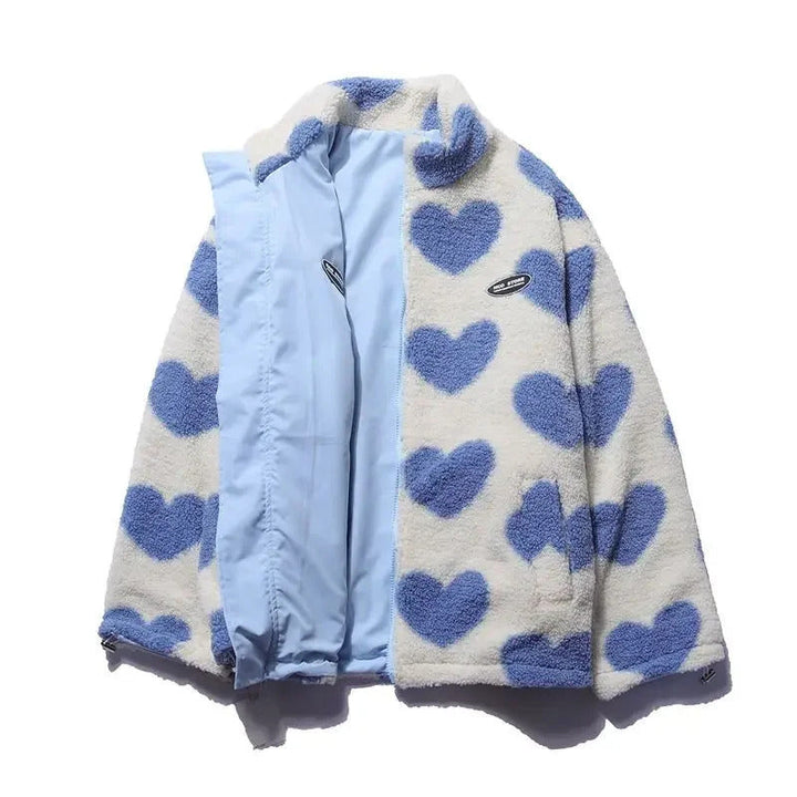 Rhian | Cozy  Reversible Heart-Pattern Jacket