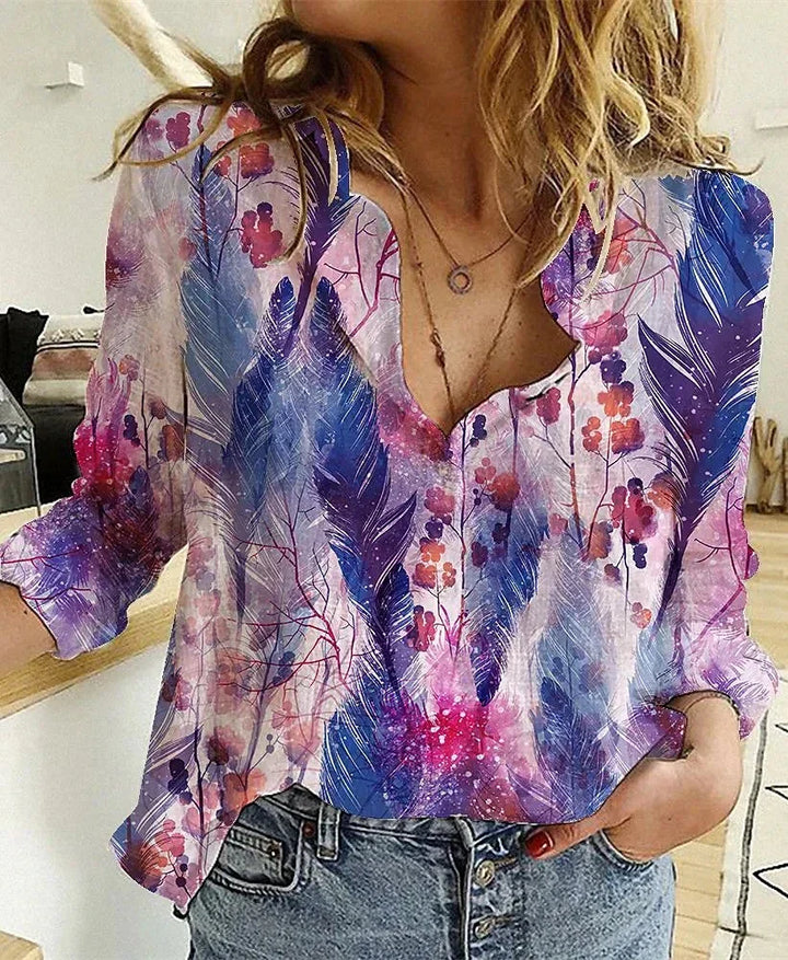 Donna | Button-Down Printed Blouse