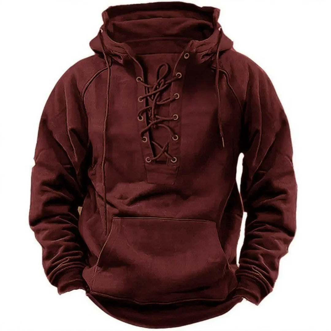 Bastian | Vintage Cozy Lace-Up Hoodie