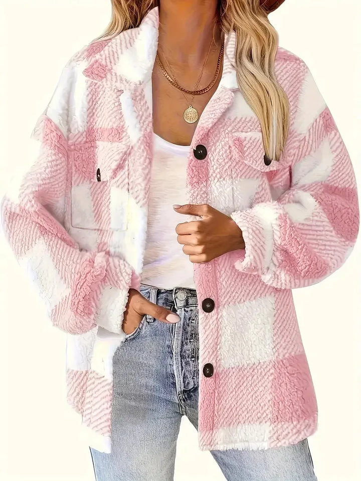 Orielle | Stylish Oversized Checkered Jacket with Pockets