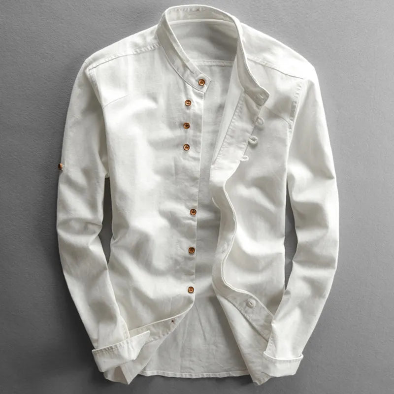 Damon | Modern Slim Fit Stand-Up Collar Shirt