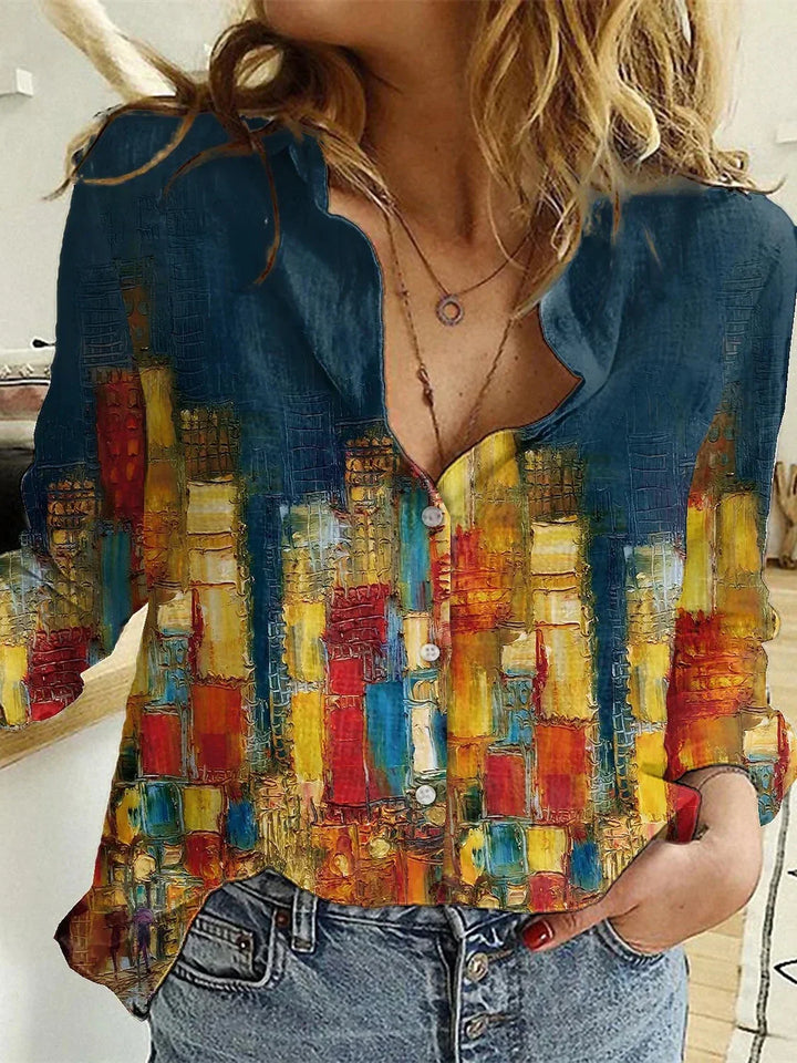 Donna | Button-Down Printed Blouse
