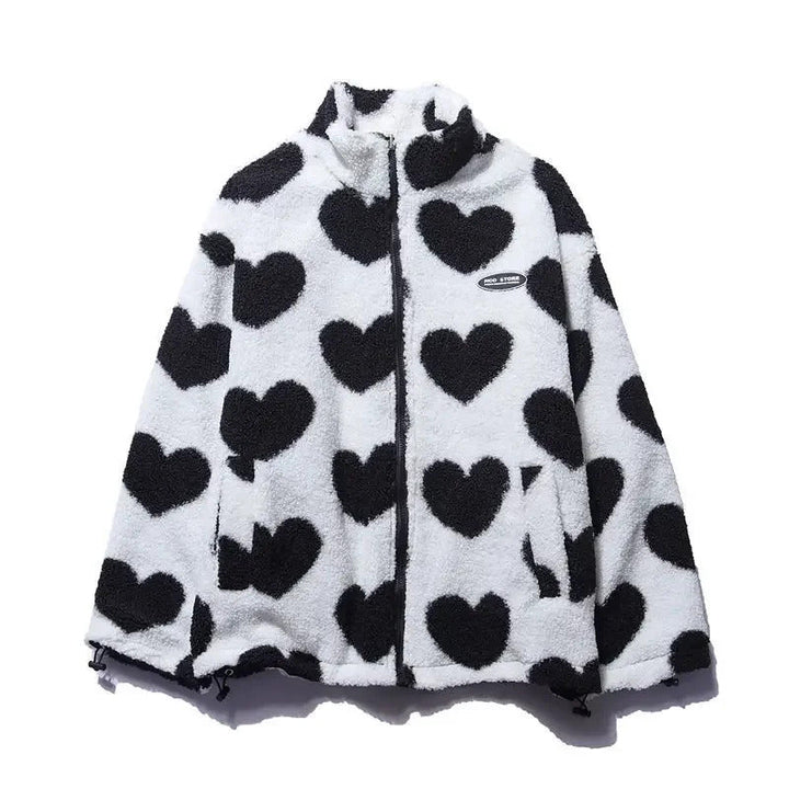Rhian | Cozy  Reversible Heart-Pattern Jacket