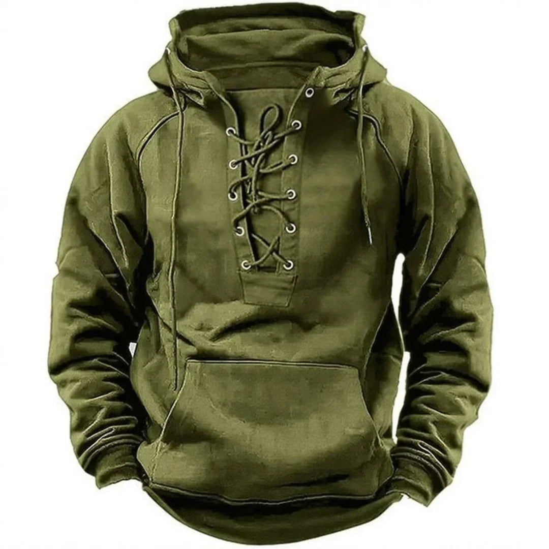 Bastian | Vintage Cozy Lace-Up Hoodie
