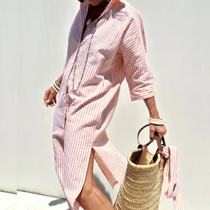 Trisha | Elegant Striped Shirt Dress