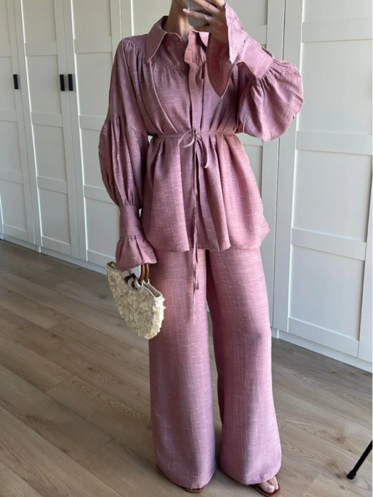 Lynn | Casual Two-Piece Set with Wide-Leg Pants