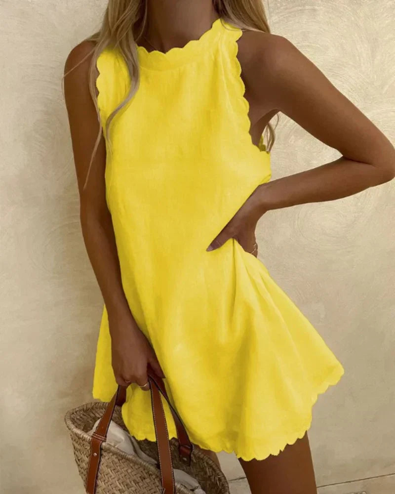Yasmin | Sleeveless Scallop Dress