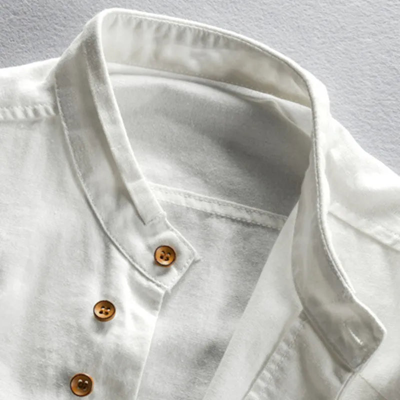 Damon | Modern Slim Fit Stand-Up Collar Shirt