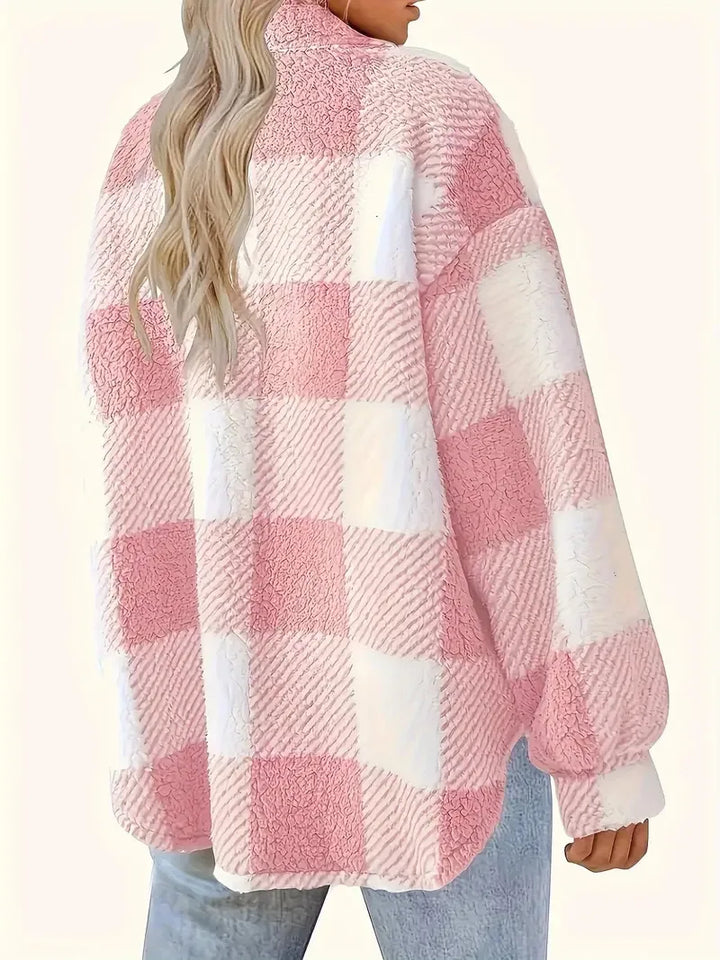 Orielle | Stylish Oversized Checkered Jacket with Pockets