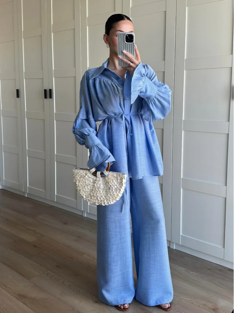 Lynn | Casual Two-Piece Set with Wide-Leg Pants