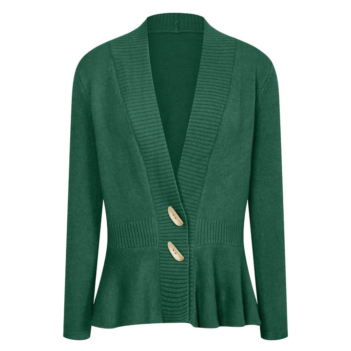 Amelina | Scandinavian-Style V-Neck Button Knit Cardigan