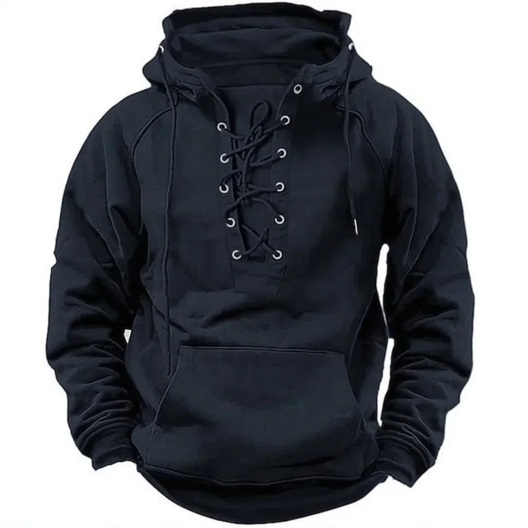 Bastian | Vintage Cozy Lace-Up Hoodie