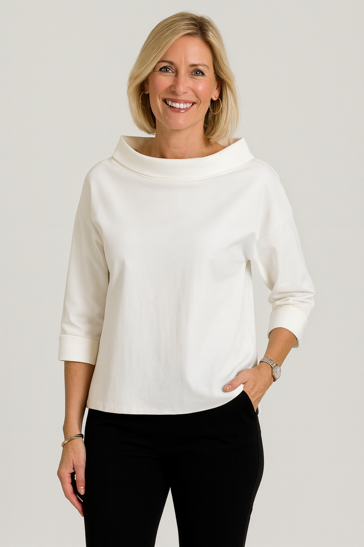 Tahlia | Elegant Casual High Collar Long Sleeve Top