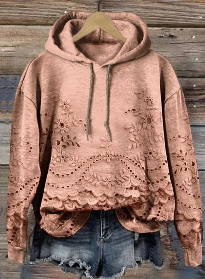 Jolene | Casual Embroidered Pullover Hoodie