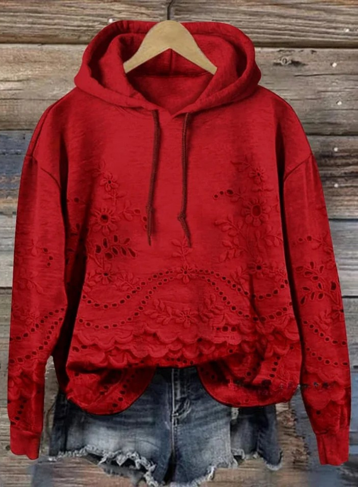 Jolene | Casual Embroidered Pullover Hoodie