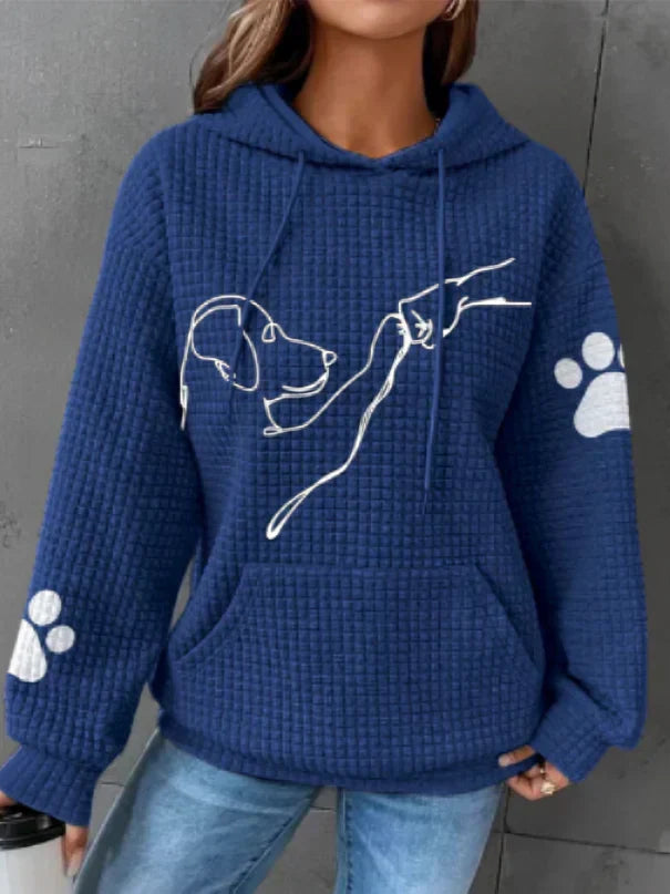 Amber | Comfy Paw-Print Graphic Hoodie
