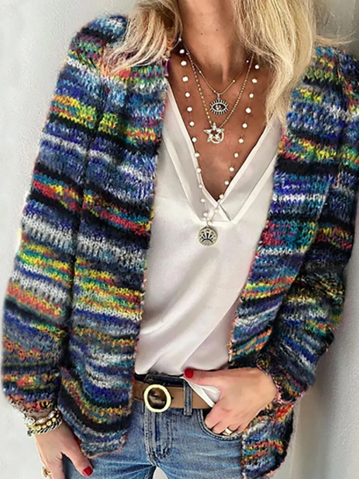 Jovana | Colorful Relaxed-Fit Textured Knit Cardigan
