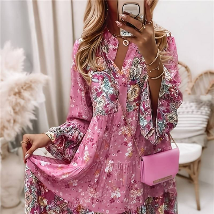 Asley | Printed Boho Style Dress